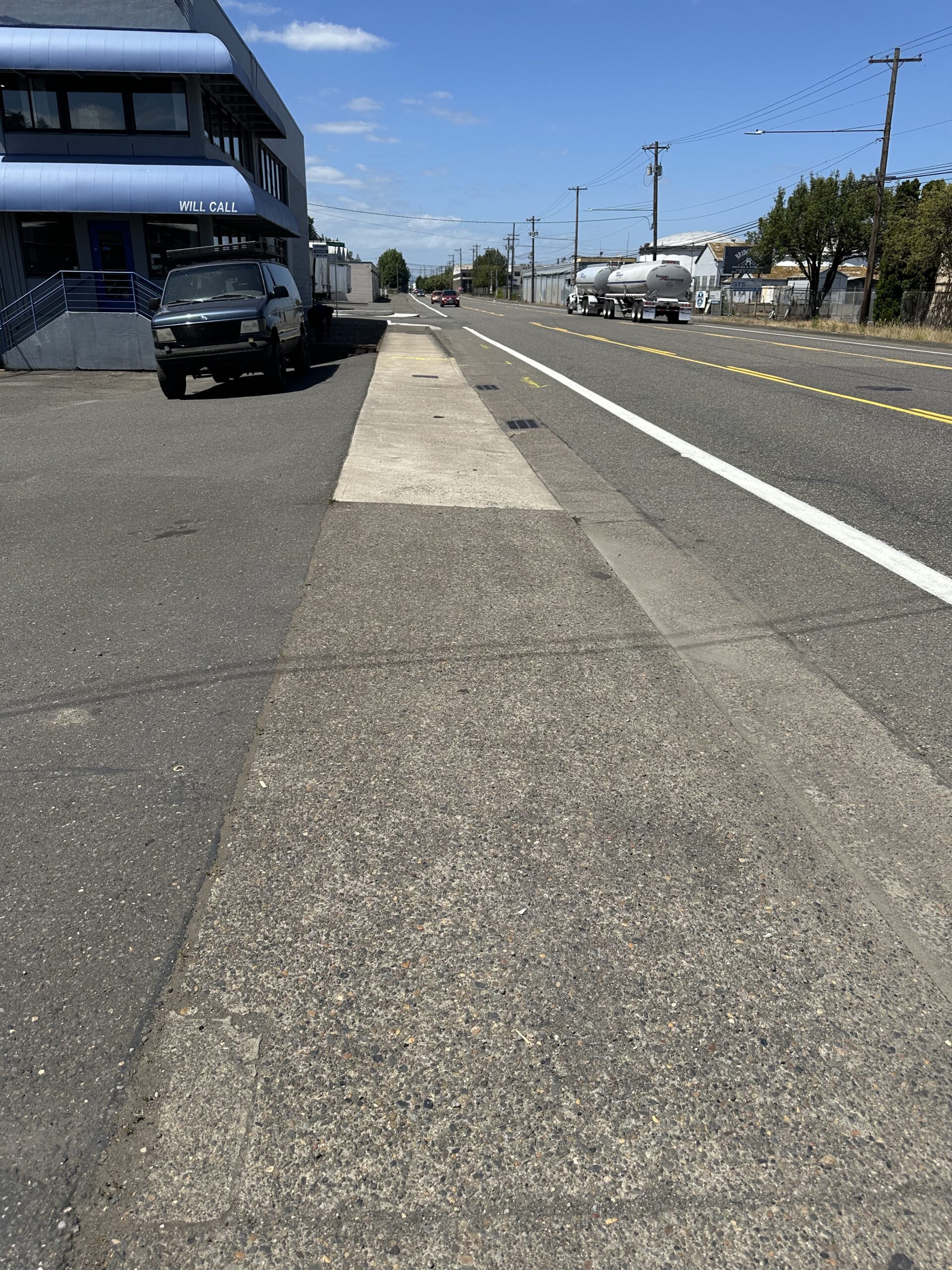 Concrete sidewalk before professional cleaning