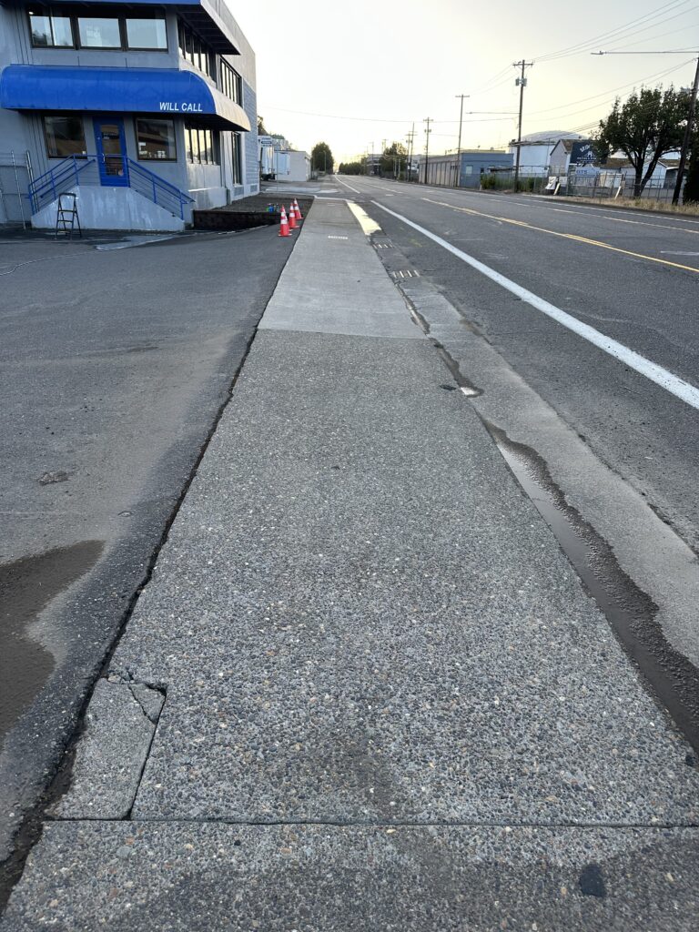 Concrete sidewalk after professional cleaning
